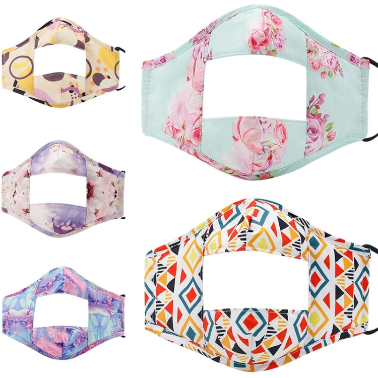 3 PCS Lip Language Transparent Visualization Cotton PET Printing Warm Face Shield