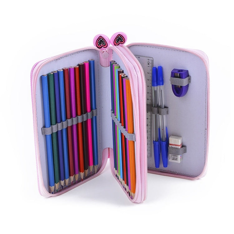 Square Two-Layer Sketch Colorful Lead 35-Hole Stationery Bag