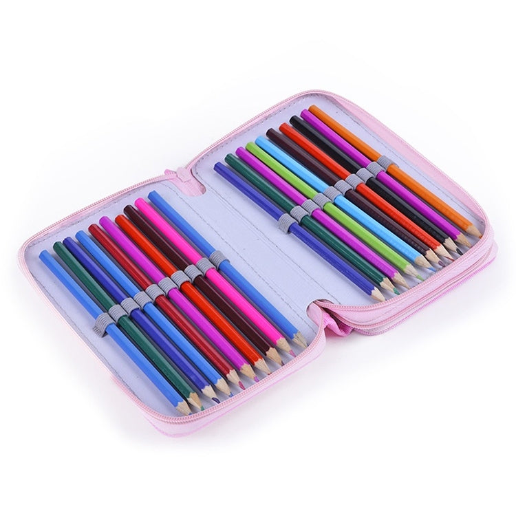 Square Two-Layer Sketch Colorful Lead 35-Hole Stationery Bag