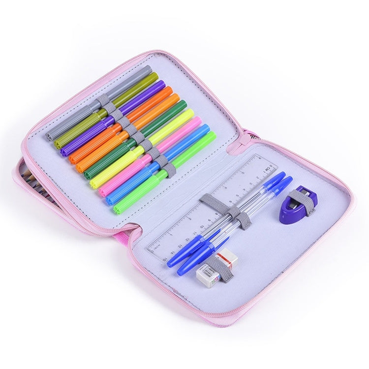 Square Two-Layer Sketch Colorful Lead 35-Hole Stationery Bag