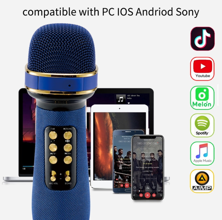 WS898 K Song Small Dome Microphone Wireless Bluetooth Children Microphone Audio Integrated Condenser Microphone