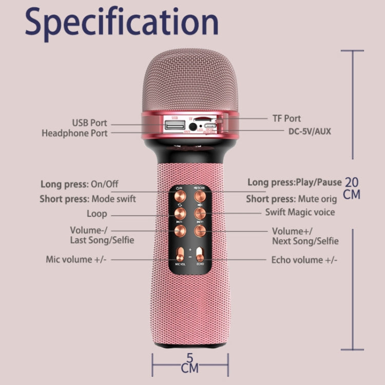WS898 K Song Small Dome Microphone Wireless Bluetooth Children Microphone Audio Integrated Condenser Microphone