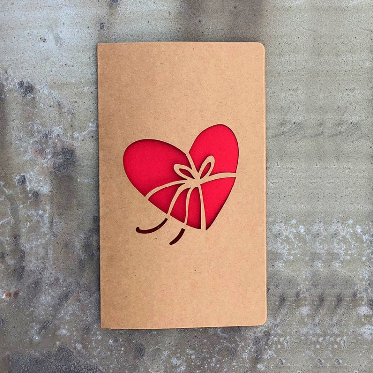 10 PCS Retro Kraft Paper Hollowed Love Greeting Card Valentine Day Message Card