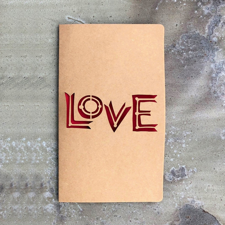 10 PCS Retro Kraft Paper Hollowed Love Greeting Card Valentine Day Message Card