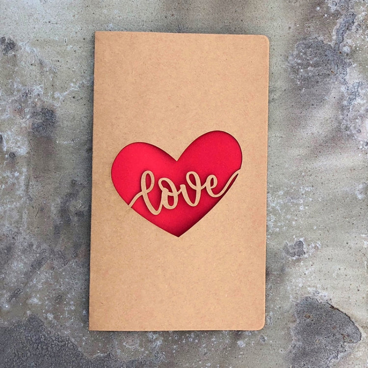 10 PCS Retro Kraft Paper Hollowed Love Greeting Card Valentine Day Message Card