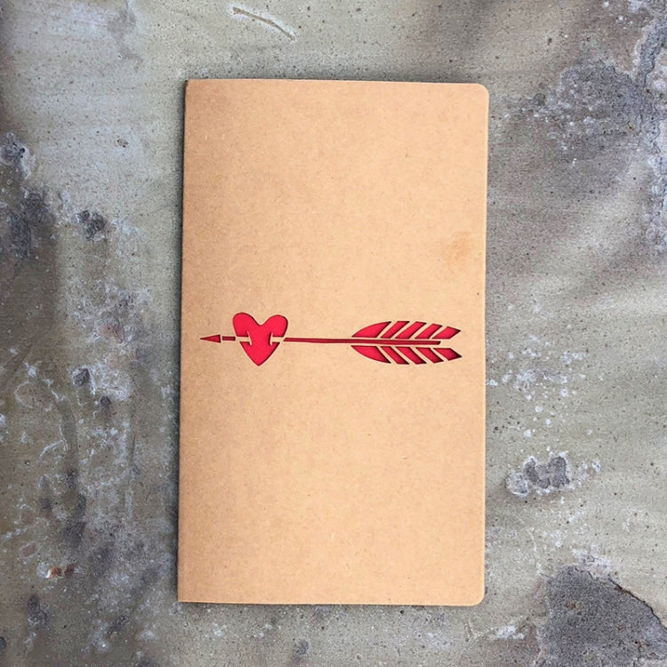 10 PCS Retro Kraft Paper Hollowed Love Greeting Card Valentine Day Message Card
