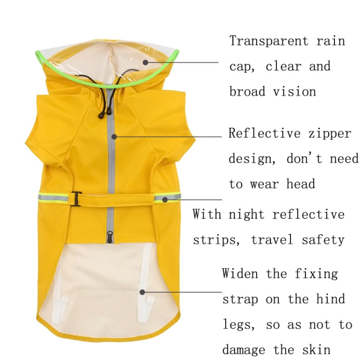Pet Transparent Hat Raincoat Reflective Waterproof Dog Raincoat, Size: 3XL(Blue)