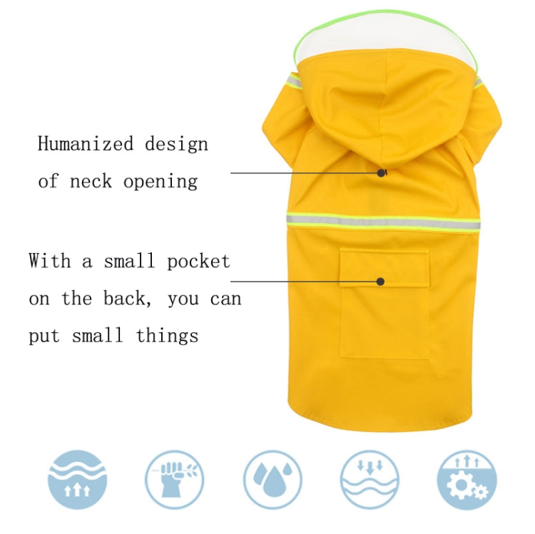 Pet Transparent Hat Raincoat Reflective Waterproof Dog Raincoat, Size: 3XL(Blue)