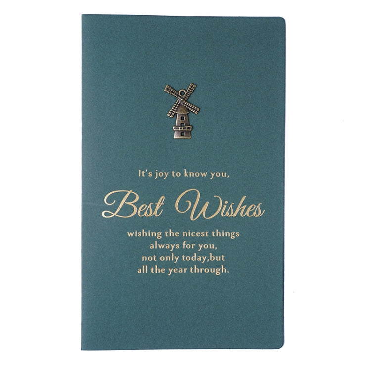 10 PCS Retro Metal Folding Hot Stamping Thank You Card Handmade Birthday Card Valentine Day Card