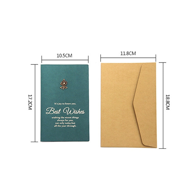 10 PCS Retro Metal Folding Hot Stamping Thank You Card Handmade Birthday Card Valentine Day Card