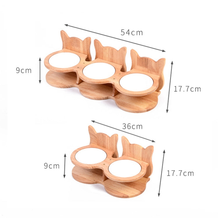 Protect Cervical Spine Cat Food Bowl Ceramic Dog Water Bowl, Specification: Three Bowl Porcelain Bowl