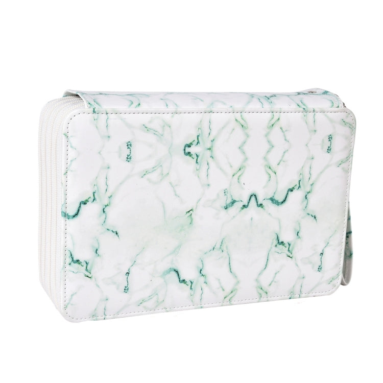 216 Holes 4 Zippers Marble Pattern PU Pencil Case Sketch Filling Stationery Storage Bag