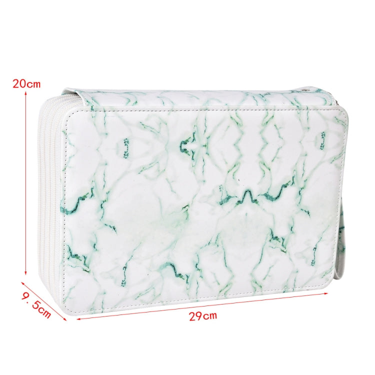 216 Holes 4 Zippers Marble Pattern PU Pencil Case Sketch Filling Stationery Storage Bag
