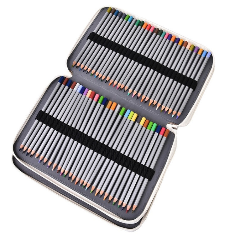 216 Holes 4 Zippers Marble Pattern PU Pencil Case Sketch Filling Stationery Storage Bag