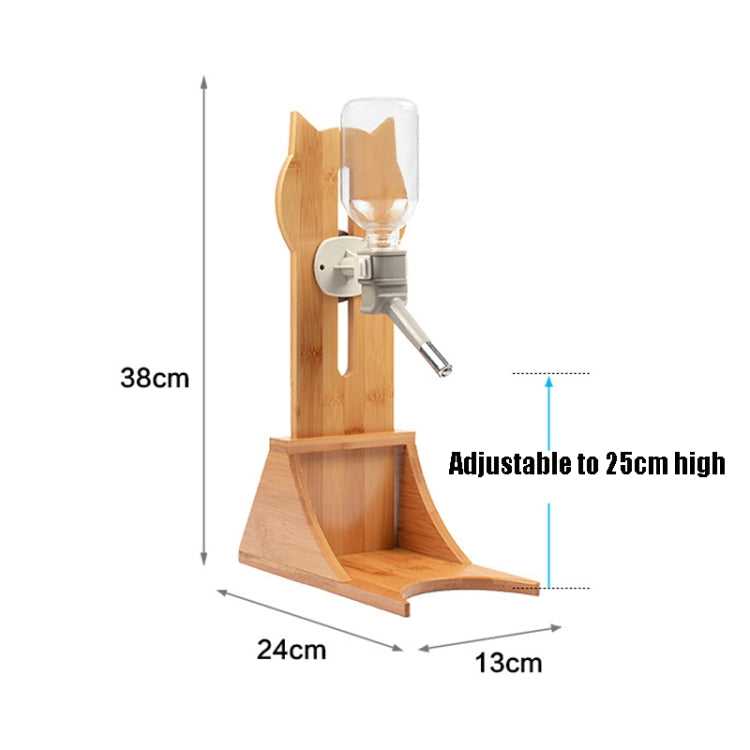 Pet Waterer Solid Wood Frame Hanging Water Bottle, Random Color Delivery, Specification: Bamboo Wood + Drinker Green