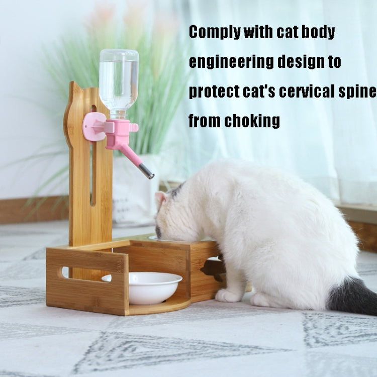 Pet Solid Wood Vertical Automatic Drinking Bowl For Cats And Dogs, Color Random Delivery, Specification: No Drawer+Waterer Board