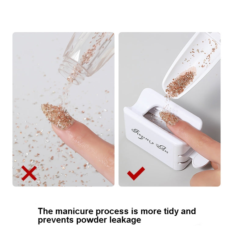 3 PCS Nail Art Double-Layer Powder Jewelry Recycling Box Portable Infiltration Powder Container Manicure Tool