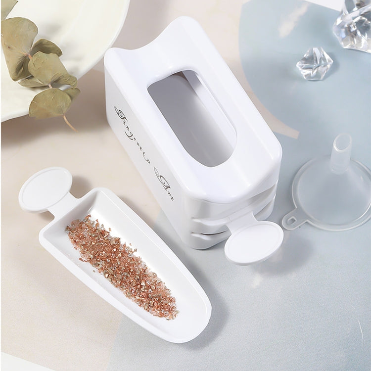 3 PCS Nail Art Double-Layer Powder Jewelry Recycling Box Portable Infiltration Powder Container Manicure Tool