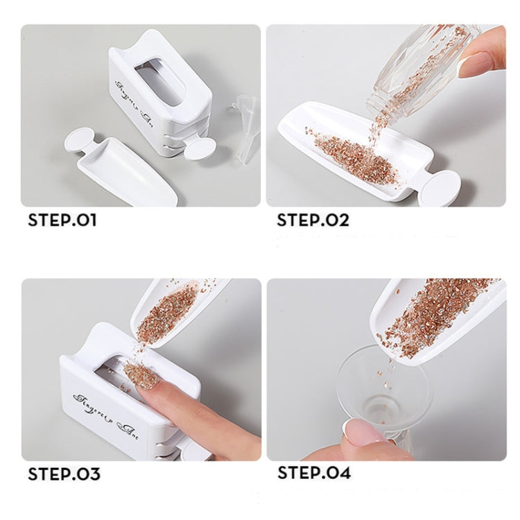 3 PCS Nail Art Double-Layer Powder Jewelry Recycling Box Portable Infiltration Powder Container Manicure Tool