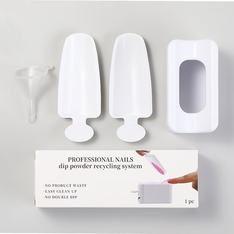 3 PCS Nail Art Double-Layer Powder Jewelry Recycling Box Portable Infiltration Powder Container Manicure Tool