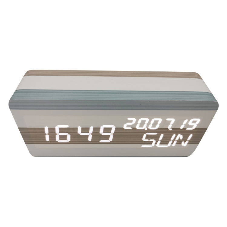 Luminous Silent Thermo-Hygrometer Blue Color Bar Alarm Clock Electronic Clock Perpetual Calendar White Light