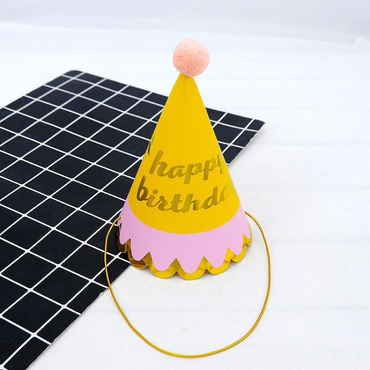 20 PCS Party Headdress Bronzing Sequined Furry Ball Birthday Hat