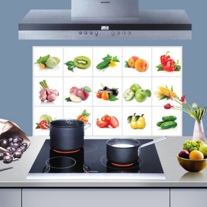 5 PCS High Temperature Resistant Aluminum Foil Kitchen Vegetable Fruit Oil Proof Stickers