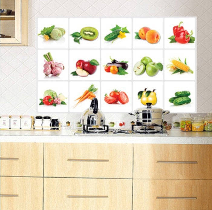 5 PCS High Temperature Resistant Aluminum Foil Kitchen Vegetable Fruit Oil Proof Stickers