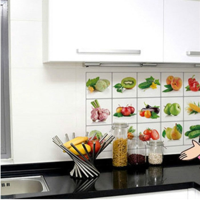5 PCS High Temperature Resistant Aluminum Foil Kitchen Vegetable Fruit Oil Proof Stickers