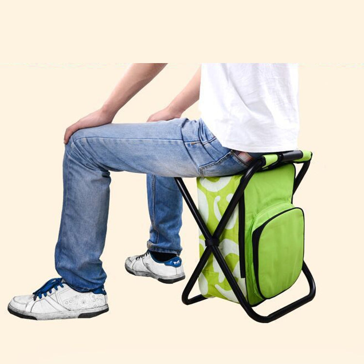 Outdoor Portable Picnic Chair Leisure Fishing Stool Folding Backpack Chair(Green)