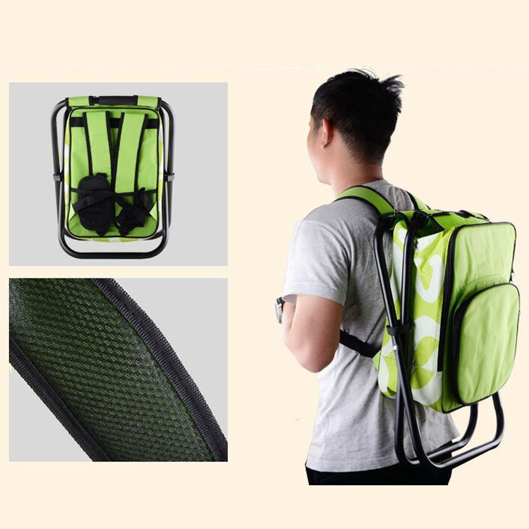 Outdoor Portable Picnic Chair Leisure Fishing Stool Folding Backpack Chair(Green)