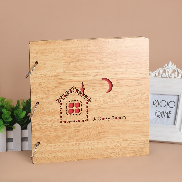 2 PCS 16 Inch Mahogany DIY Photo Album Commemorative Loose-Leaf Photo Album Creative Gift