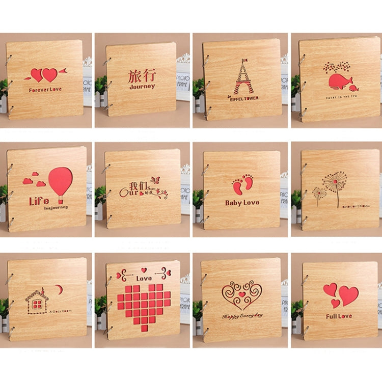 2 PCS 16 Inch Mahogany DIY Photo Album Commemorative Loose-Leaf Photo Album Creative Gift