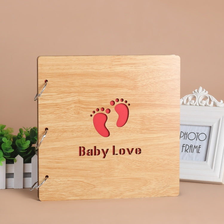 2 PCS 16 Inch Mahogany DIY Photo Album Commemorative Loose-Leaf Photo Album Creative Gift