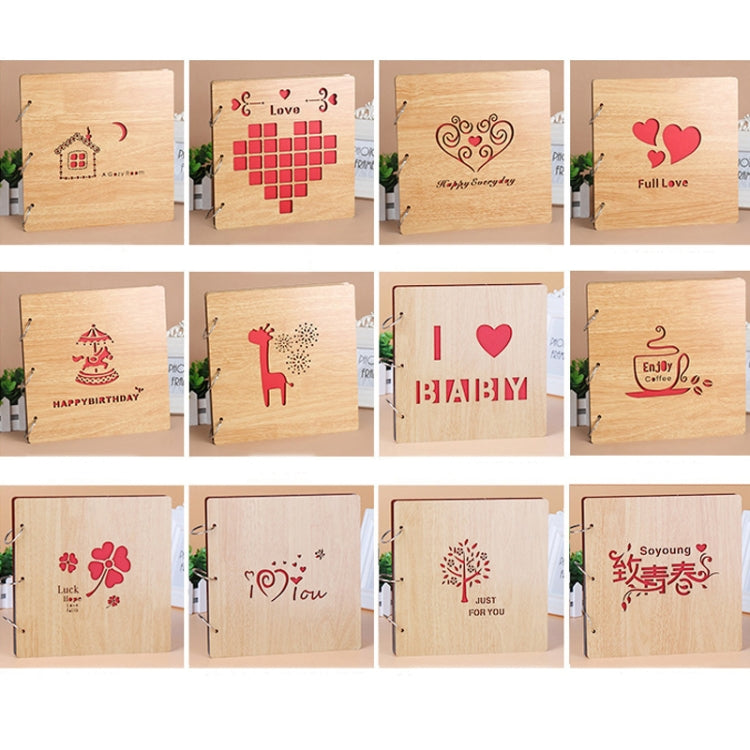 2 PCS 16 Inch Mahogany DIY Photo Album Commemorative Loose-Leaf Photo Album Creative Gift