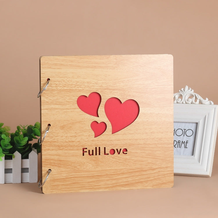 2 PCS 16 Inch Mahogany DIY Photo Album Commemorative Loose-Leaf Photo Album Creative Gift
