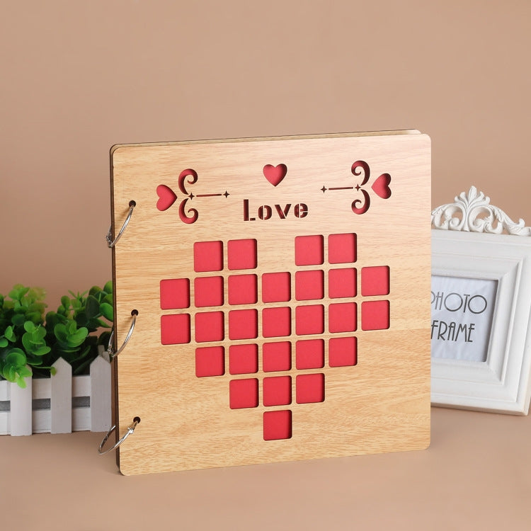 2 PCS 16 Inch Mahogany DIY Photo Album Commemorative Loose-Leaf Photo Album Creative Gift