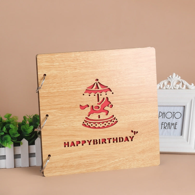 2 PCS 16 Inch Mahogany DIY Photo Album Commemorative Loose-Leaf Photo Album Creative Gift