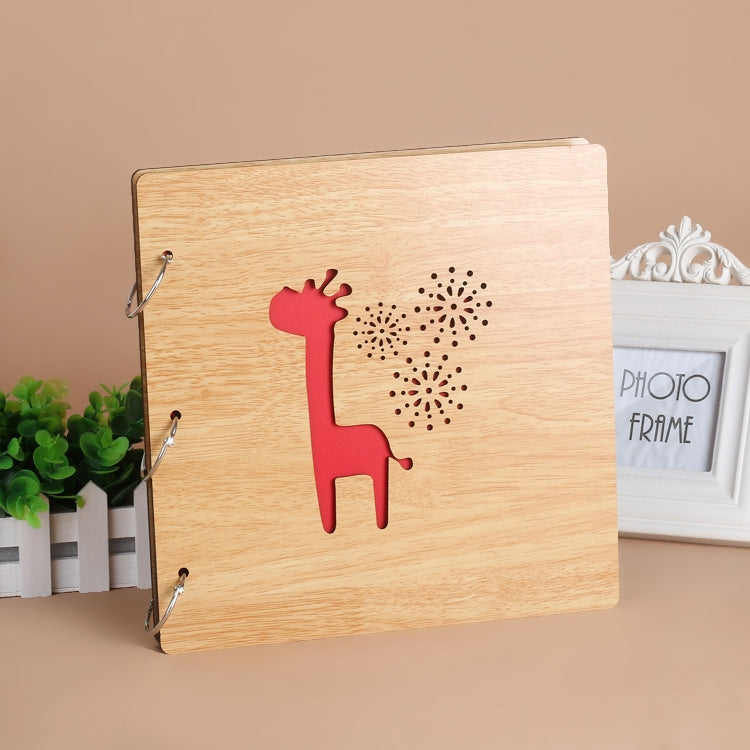 2 PCS 16 Inch Mahogany DIY Photo Album Commemorative Loose-Leaf Photo Album Creative Gift