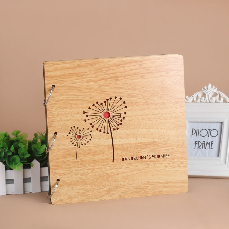 2 PCS 16 Inch Mahogany DIY Photo Album Commemorative Loose-Leaf Photo Album Creative Gift