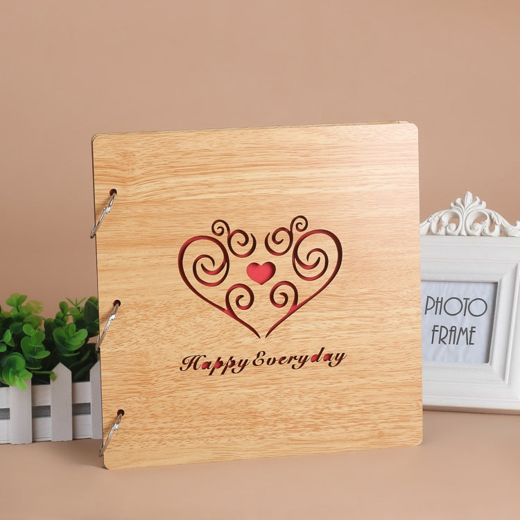 2 PCS 16 Inch Mahogany DIY Photo Album Commemorative Loose-Leaf Photo Album Creative Gift