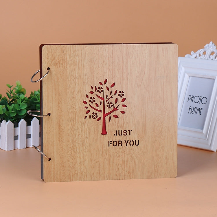 2 PCS 16 Inch Mahogany DIY Photo Album Commemorative Loose-Leaf Photo Album Creative Gift