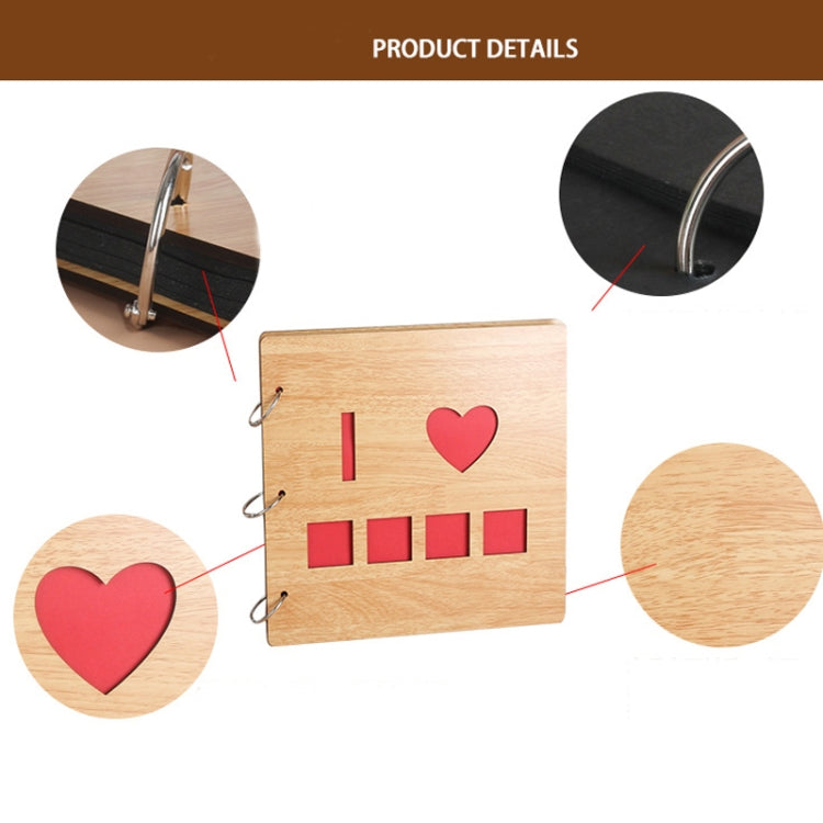2 PCS 16 Inch Mahogany DIY Photo Album Commemorative Loose-Leaf Photo Album Creative Gift