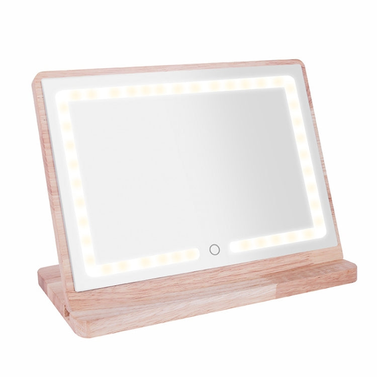 Wooden Detachable LED Makeup Mirror Three-Tone Gentle Light Eye Protection Desktop Desktop Mirror