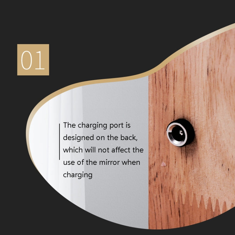 Wooden Detachable LED Makeup Mirror Three-Tone Gentle Light Eye Protection Desktop Desktop Mirror