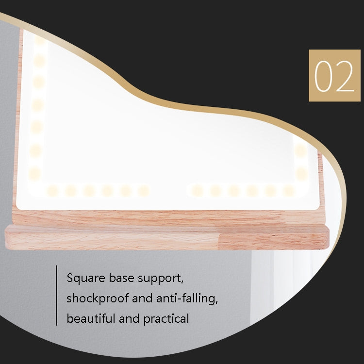 Wooden Detachable LED Makeup Mirror Three-Tone Gentle Light Eye Protection Desktop Desktop Mirror