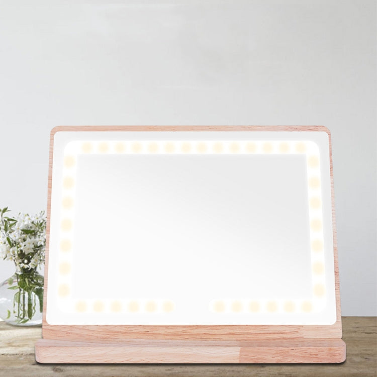 Wooden Detachable LED Makeup Mirror Three-Tone Gentle Light Eye Protection Desktop Desktop Mirror
