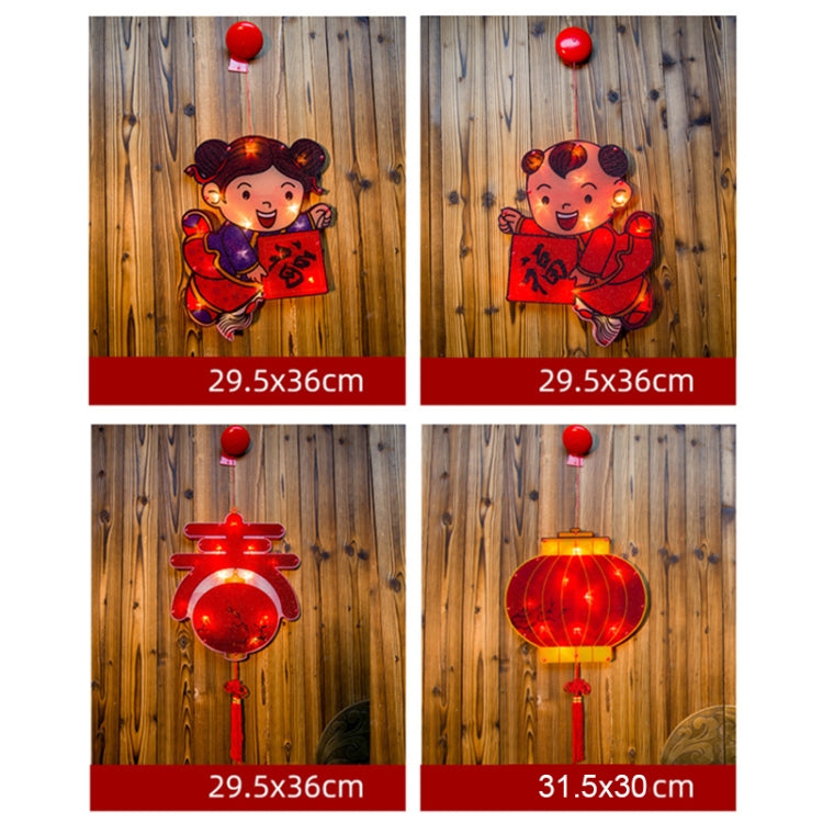 New Year Pendant Lantern Spring Festival Home Wall-Mounted Decorative Light, Style: Lantern