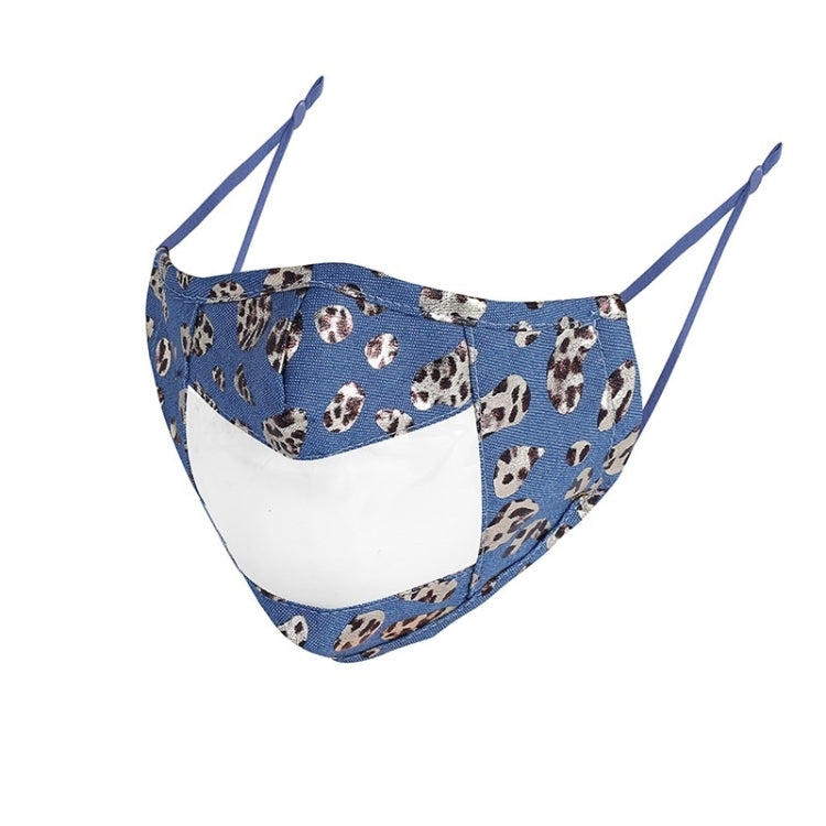 3 PCS Print Denim Lip Language Face Shield Visible Dustproof Cotton Face Shield, Size: One Size(CC62-2 Leopard Print)