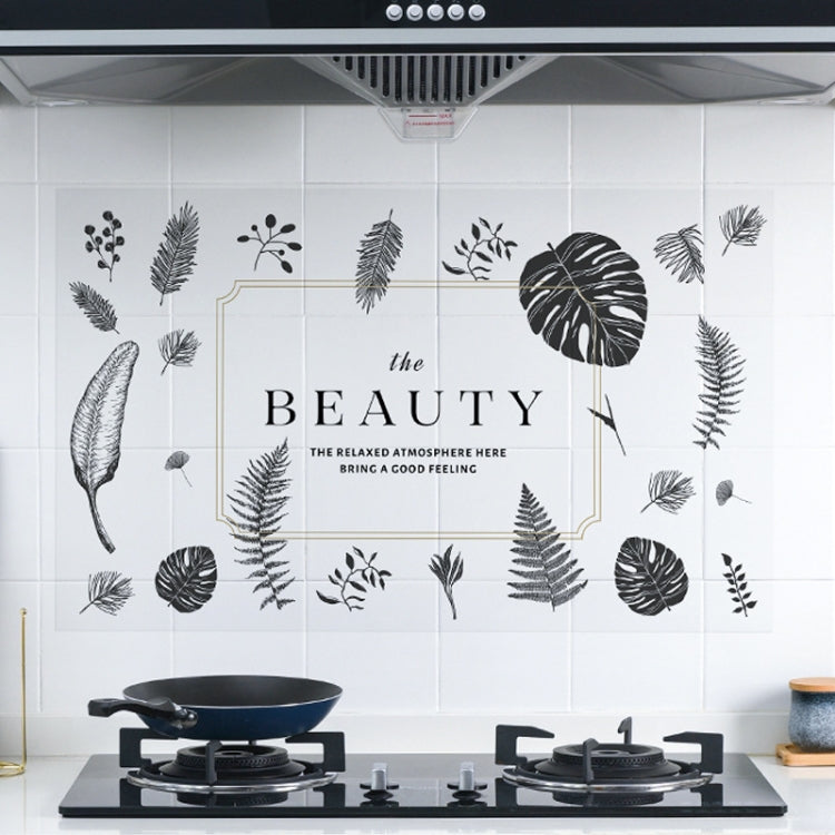 3 PCS Kitchen Stoves High Temperature Oil-Proof Wall Stickers Ceramic Tile Waterproof Oily Fume Stickers(Leaf)